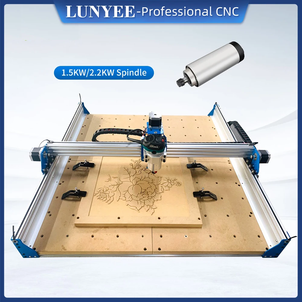 Upgraed 1.5Kw CNC Router Machine 8080 Full Kit 3 Axis,Metal Engraving Cutting Machine ,Aluminum Copper Wood PVC PCB Carving Mach