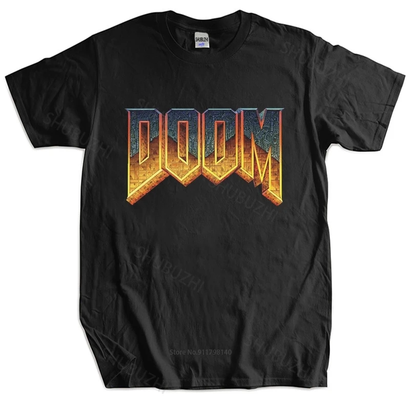 

New fashion t-shirt cotton tees DOOM Super high quality premium black regular T Shirt Cotton T-shirt Drop Shipping