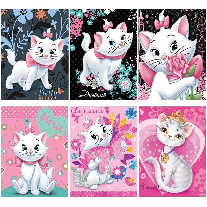 Алмазная живопись Мэри и коты Disney 5D вырезанное животное мозаика из страз сделай