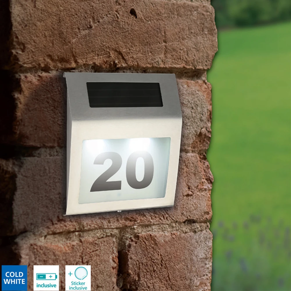 

House Number Solar Wall Light Waterproof Door Plaque Decorative Sunlight Outdoor Lighting Decor for Garden Yard Villa