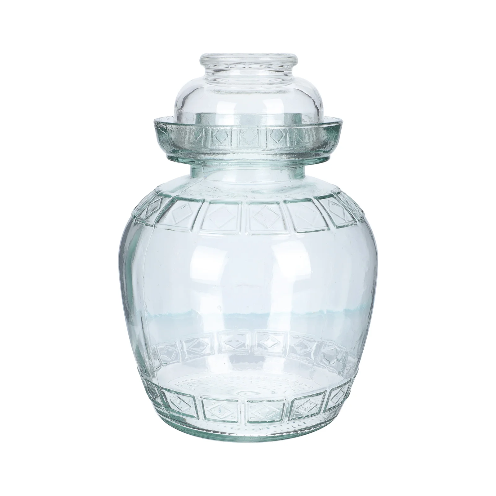 

Glass Fermenting Jar Traditional Chinese Fermentation Crock with Water Seal Lid 2500ml for Pickling Kimchi Sauerkraut Honey