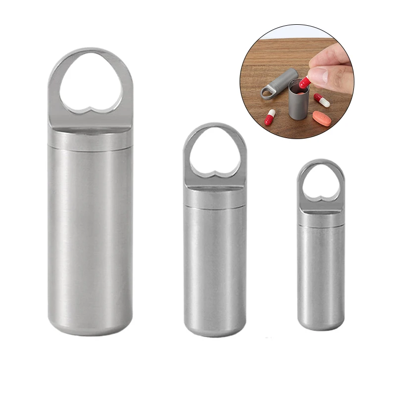 Герметичная капсула 3 размера мини-коробка для таблеток из нержавеющей стали