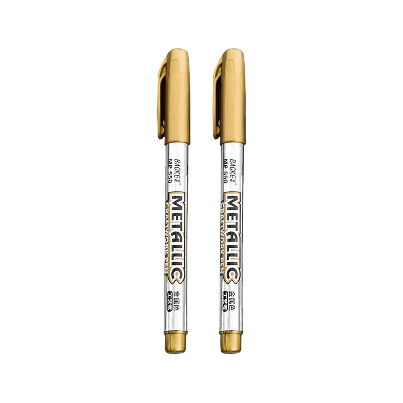 2pcs White Marker Pen Gold Silver Oily Waterproof Plastic Gel Pen for Writing Drawing White DIY Album Graffiti Pens Stationery images - 6