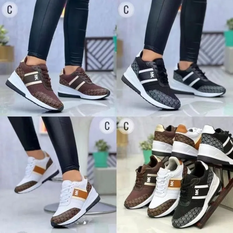 Women Sneakers Platform Shoes PU Leather Patchwork Casual Sport Shoes Ladies Outdoor Running Walking Shoes
