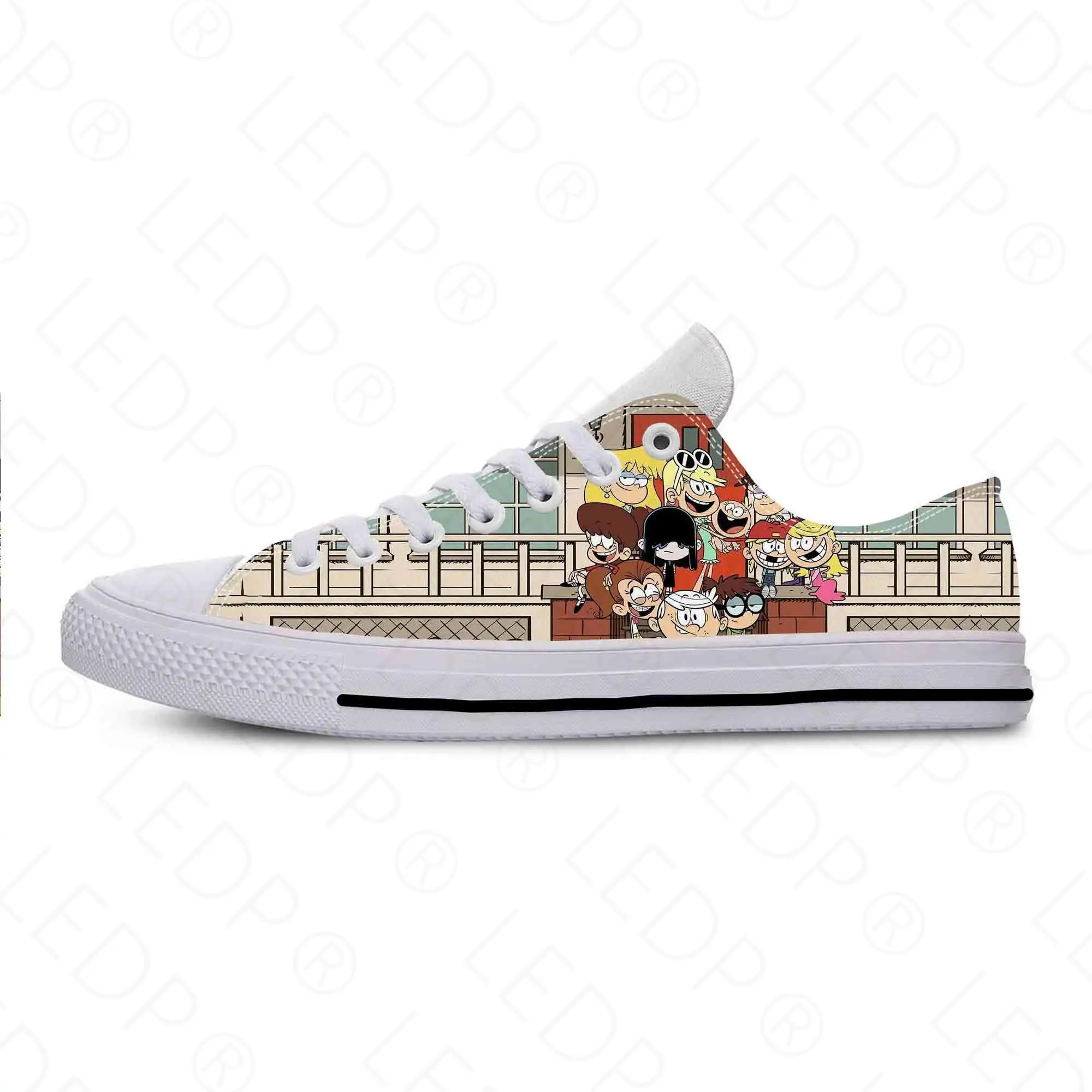 Loud House Anime Cartoon Manga Cool Funny Fashion Casual Cloth Shoes Low Top Breathable Lightweight 3D Print Men Women Sneakers