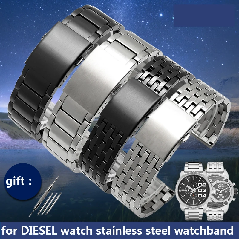 

Fit diesel DZ4316 DZ7395 DZ7305 DZ7330 4358 watch 24mm 26mm 28mm 30mm hight quality duty stainless steel strap men watchband