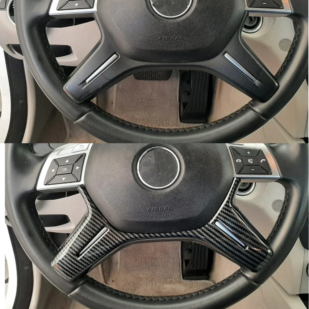 Накладка на руль автомобиля для Mercedes Benz C E GLK M Class W204 W212 C180 C200 Хромуглеродное волокно с узором ABS Plalstic (art.: 3920ca82d703b) - 3920ca82d703b