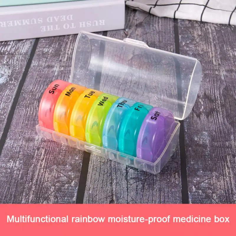

Pill Organizer Weekly 7 Days Pill Medicine Box Moisture Proof Pill Box Container Vitamins Storage Box For Pocket Purse