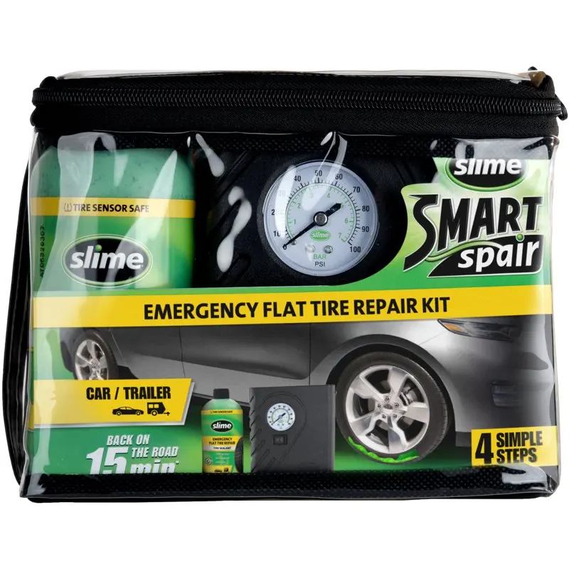 

For Flat Tire Puncture Repair, Smart Spair, Emergency Kit for Car Tires, Includes Sealant and Tire Inflator Pump, Suitable for C