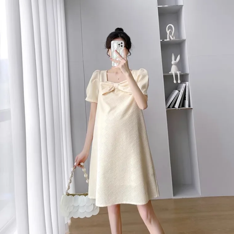

Spring 2022 Maternity short sleeve shirt large size maternity dress2022