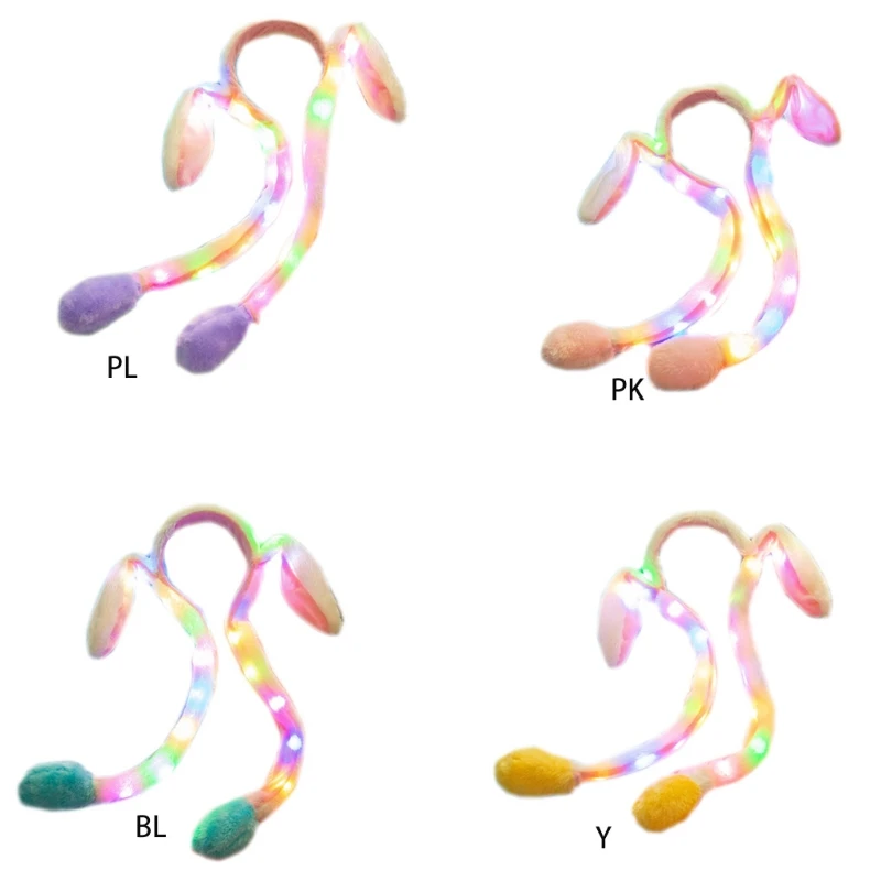 Повязка на голову с подсветкой кролика для женщин и девочек милая детская