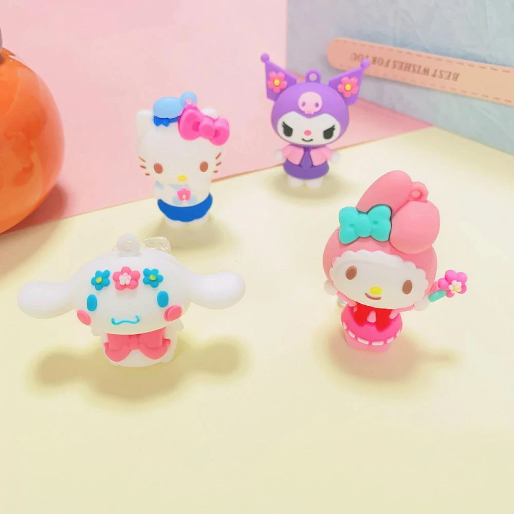 

Цепочка для ключей Hello Kitty Sanrio, 5 см, мультяшная мелодия, кошка, кавайный студенческий подарок для девочек, камера, коричная цепочка для девочек