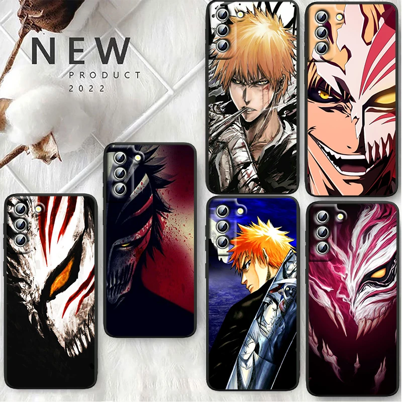 

Hot Anime Bleach Ichigo Kurosaki Phone Case For Samsung S23 S22 S21 S20 S10 S8 Note 20 A9 A73 A71 A53 A33 Ultra Plus FE Black