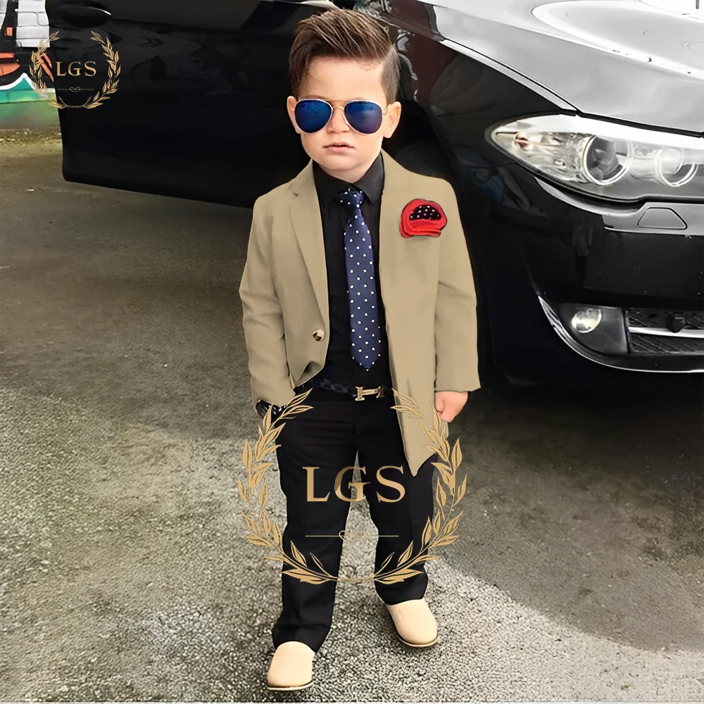 Костюм для мальчиков из 2-х предметов (куртка и черные брюки) подходит 2 ~ 16 лет