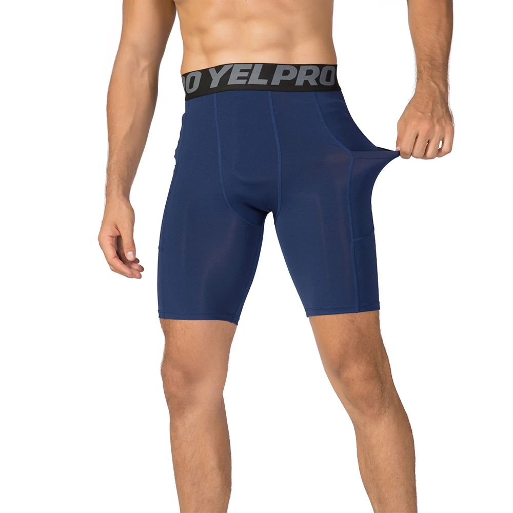 

Мужские Компрессионные шорты TOPTIE, Крутое сухое Спортивное нижнее белье для тренировок с карманами