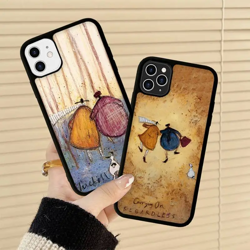 

Sam Toft Art Landscape Love Dogs Pet Phone Case Silicone PC+TPU Case for iPhone 11 12 13 Pro Max 8 7 6 Plus X SE XR Hard Fundas