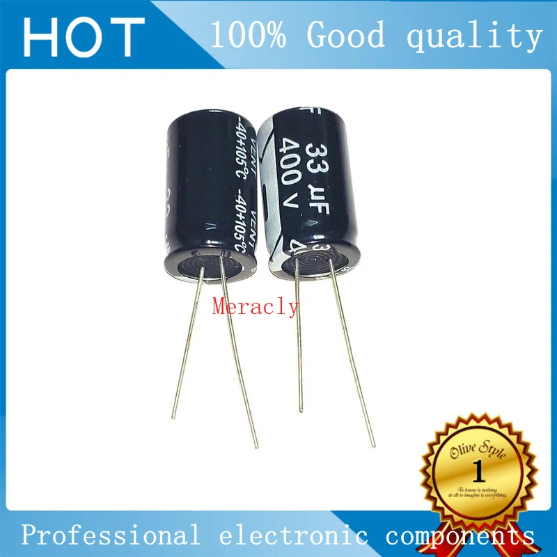

5pcs 400 V 33uF Aluminum Electrolytic Capacitor 13*20mm Radial 33uf 400v 33uf400v High frequency and low resistance