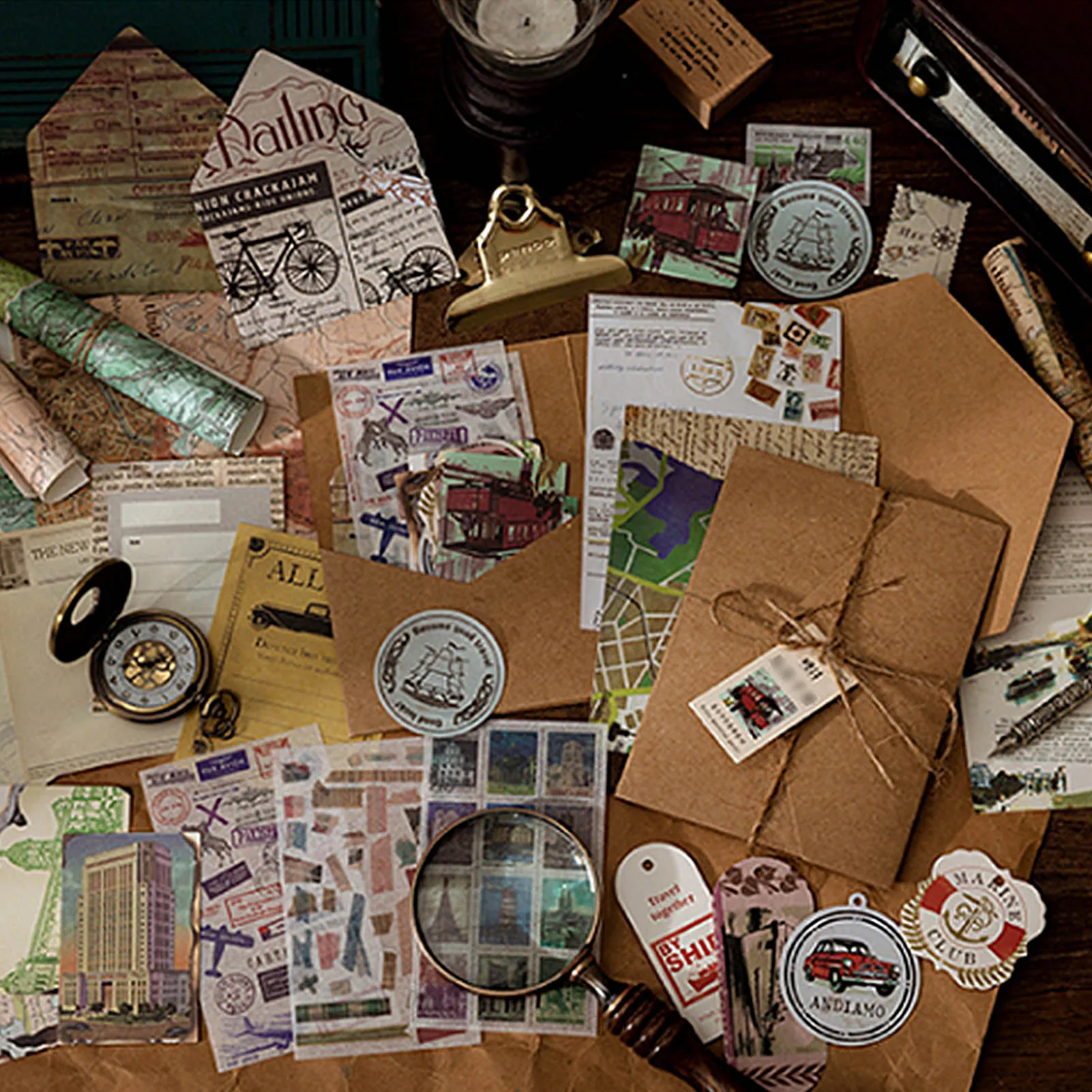 

Scrapbook Accessories Kit Vintage Journaling Supplies Scrapbooking Paper Scenery Scrapbooking Diary Planner Album Stickers Set