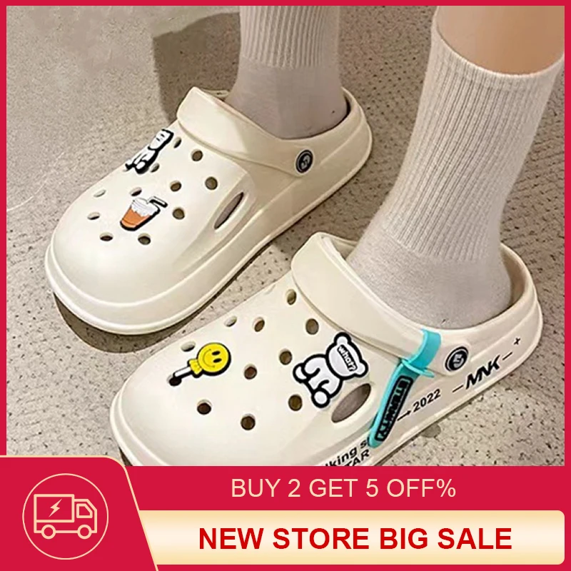 

Женские тапочки 2023, обувь с отверстиями, Женская пляжная обувь из ЭВА, женская летняя обувь