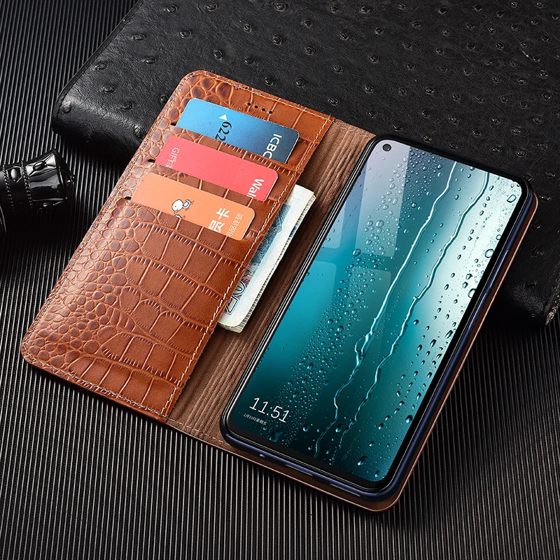 Чехол-раскладушка из натуральной кожи крокодила для HTC U11 U12 Life U19e U20 Desire 12 22 19S 20 21 Pro