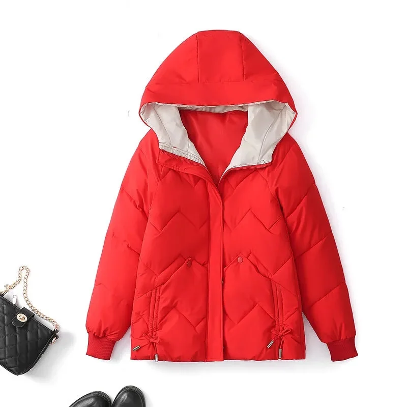 New Women Winter Jacket Parkas Female Thicke Cotton Padded Parka Student Coat Hooded Snow Jackets Overcoat Outwear