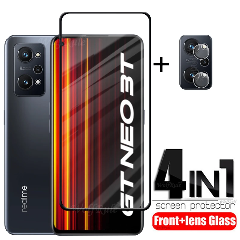 4-в-1 для OPPO Realme GT Neo 3T стекло закаленное полная Защита экрана 3 2t объектива |