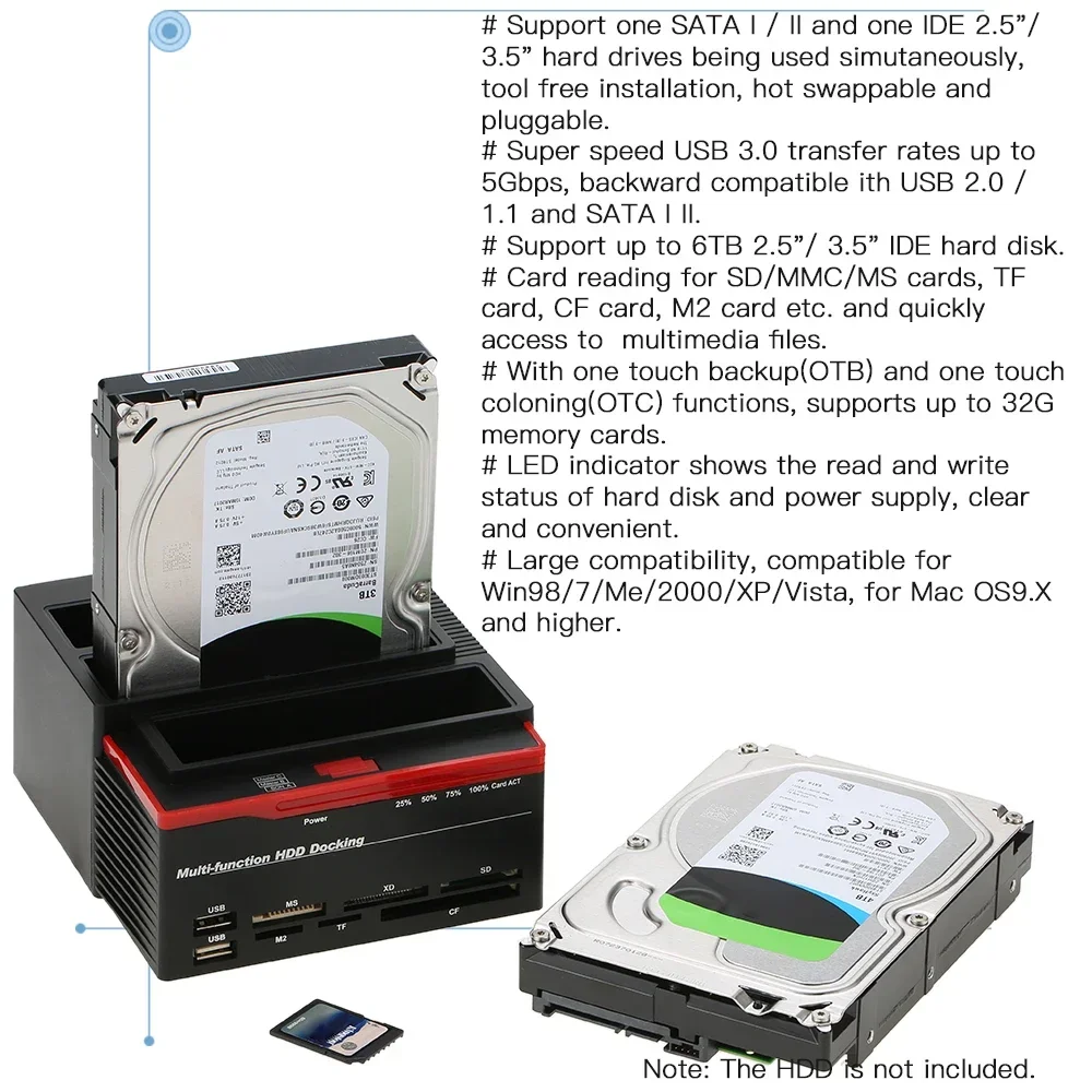 Док-станция для жесткого диска IDE и SATA 2 5/3 5 дюйма
