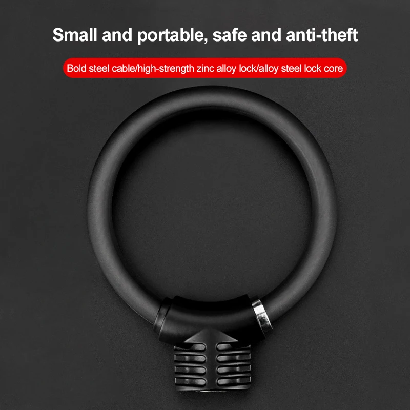 

High Quality Mountain Bike Lock Anti-theft Portable Password Lock Fixed Bicycle Ring Lock Outdoor Sports Bicycle Safety