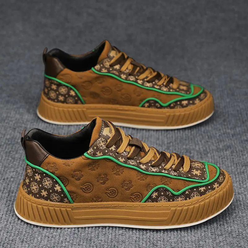 

Men's Shoes New Trend Fashion Sports Casual Shoes Men's Vintage Printing Anti slip, Wear resistant, and Dirty Resistant Board