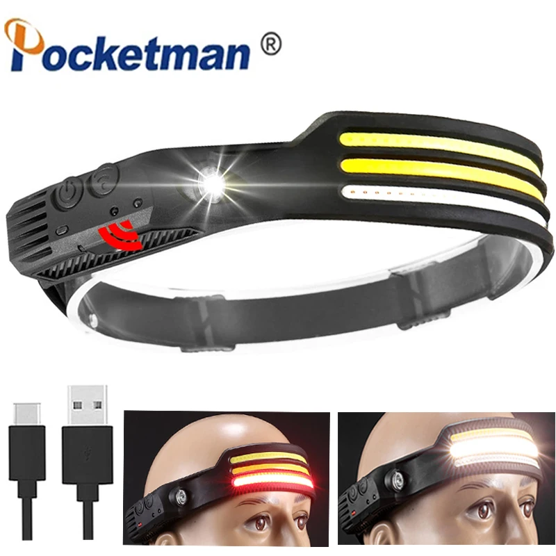 Powerful IR Motion Sensor COB LED Headlamp Lightweight Floodlight USB Headlight Waterproof Head Lamp Rechargeable Light |