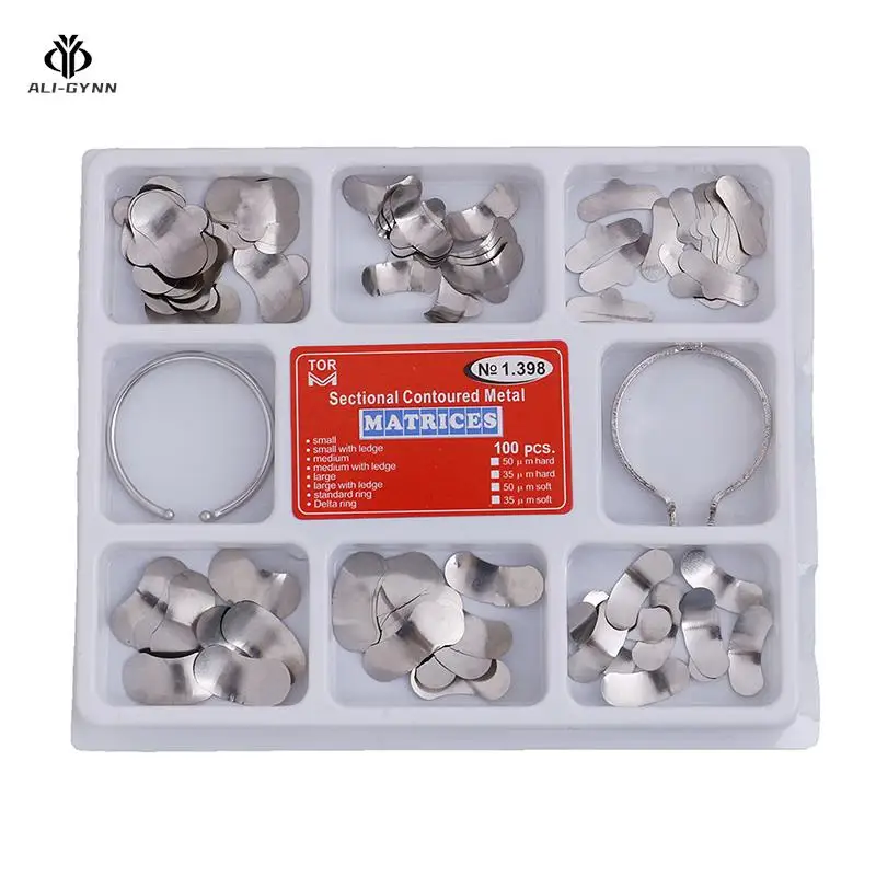 

100Pcs/Pack Dental Matrix Sectional Contoured Metal Matrices