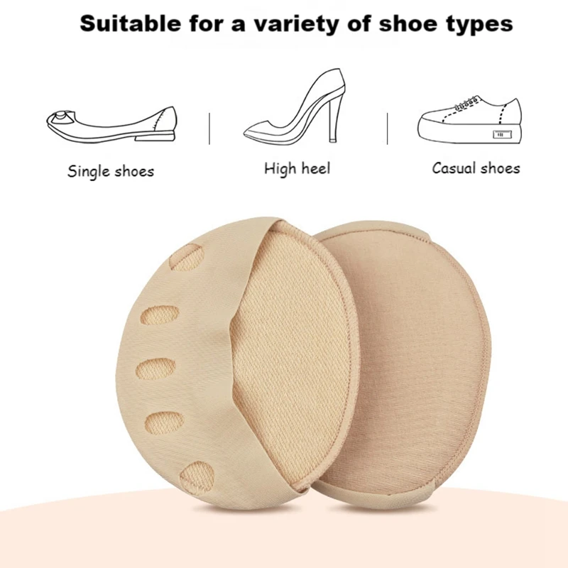 

2Pcs Forefoot Pads for Women Heel Insoles for Shoes Soft Breathable Foot Pads Shock Absorption Shoe Pad Adjust Size Half Inserts