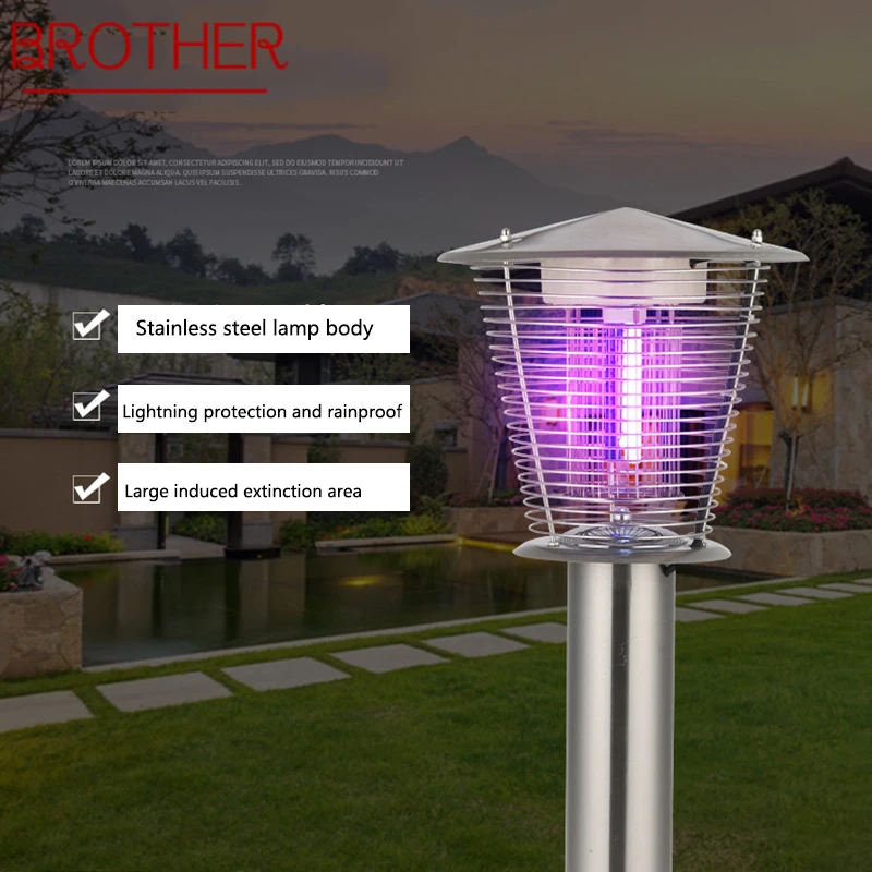 Уличная лампа-ловушка для комаров BROTHER водонепроницаемый светодиодный