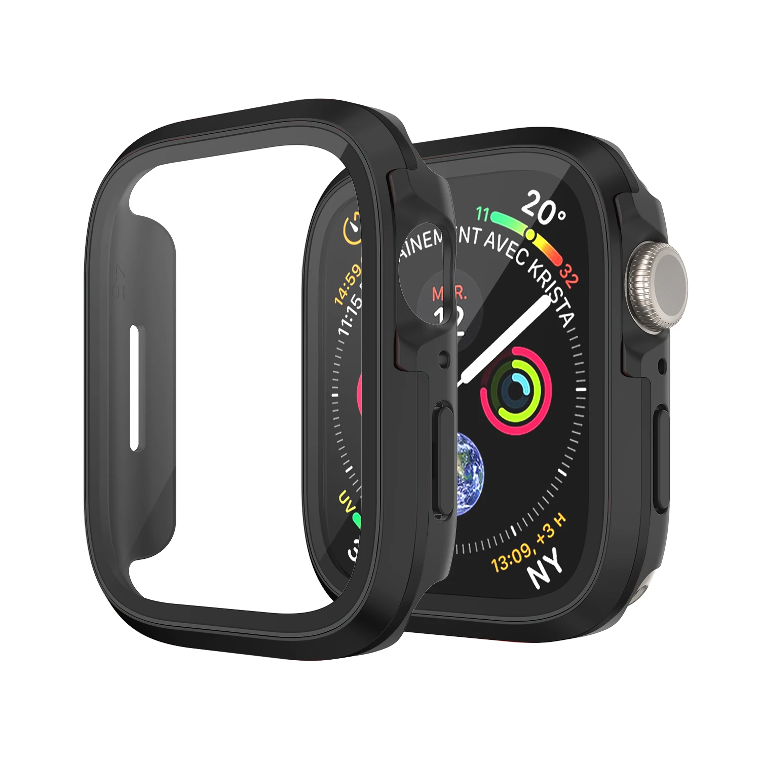 

Glass+Metal Case For Apple Watch Ultra 49mm Accessories Protector Bumper Tempered iwatch series 8 7 se 45mm 41mm 44mm 40mm cover