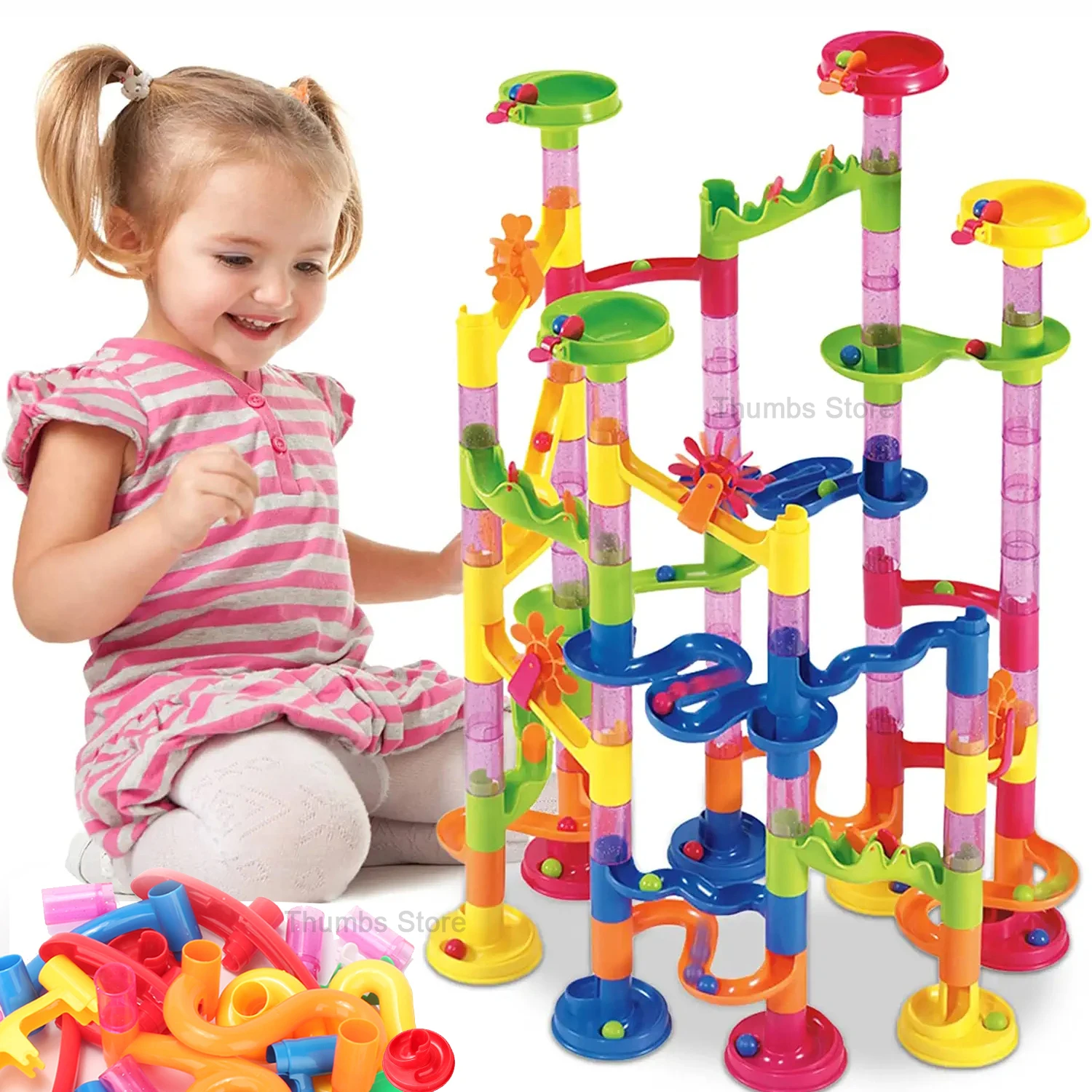 

Детский конструктор Marble Race Run, 3D лабиринт, шарик-рулон, мраморные горки, игрушки «сделай сам», креативный конструктор, набор гоночных подстав...