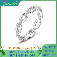 lmnzb tibetan silver s925 simple cadena hueca stackable charming finger ring for women girls party accessories jewelry gift