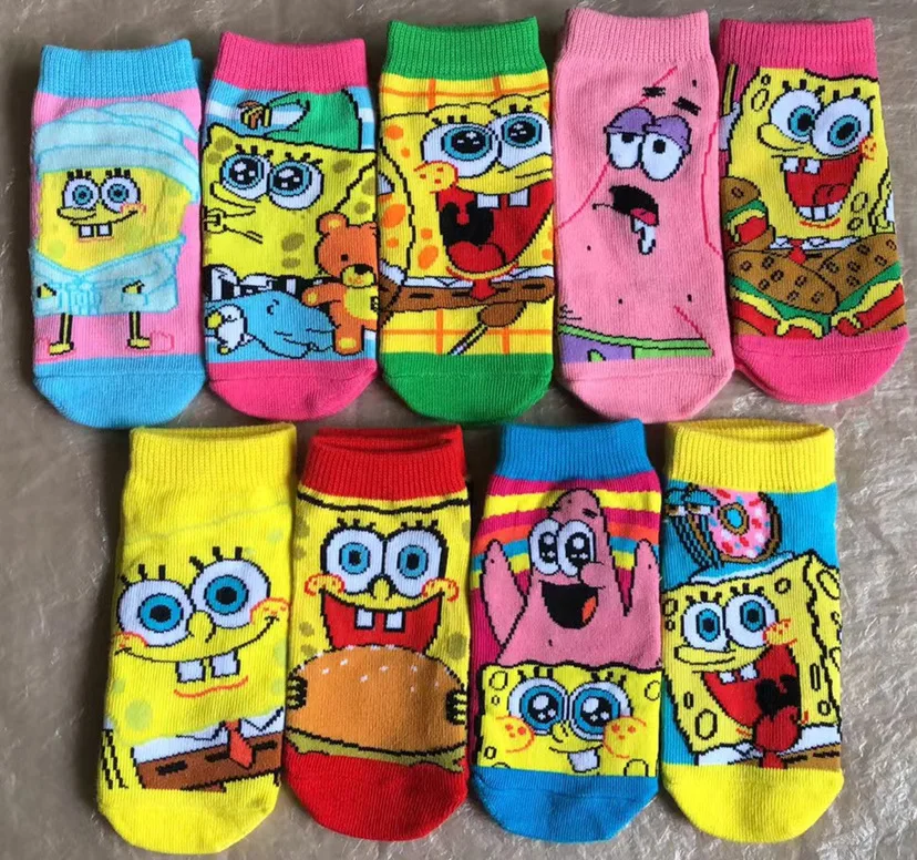 

Fashion Socks Spongebob Women's Socks Funny Men's Socks High Quality Harajuku Kawaii Parent-child Socks Anti Slip Socks Women