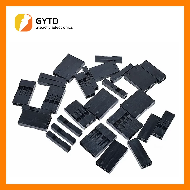 100 шт. Dupont Head 2,54 мм 1X 1P 2P 3P 4P 1X1P 1X2P Dupont пластиковая оболочка, контактный разъем, джампер, кабель, корпус, вилка