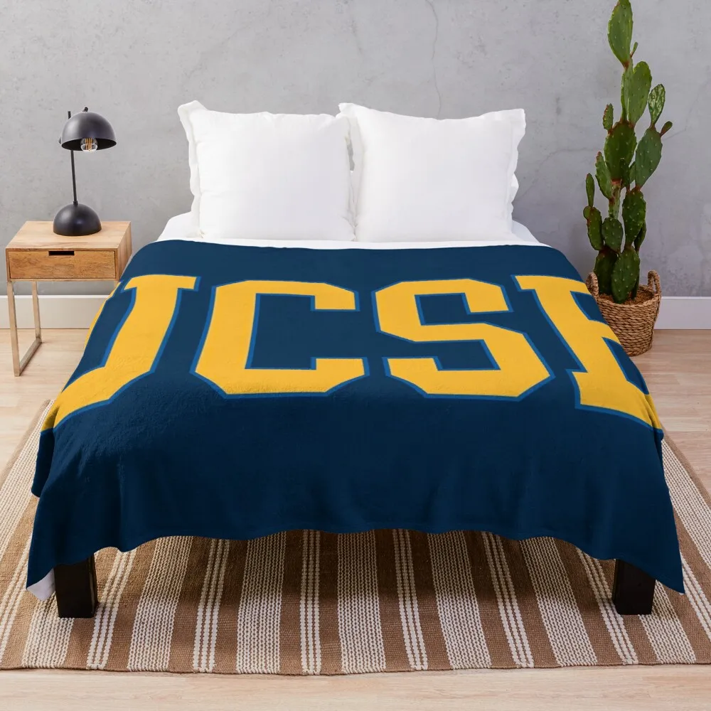 

ucsb - college font Throw Blanket Blanket With Fur Soft Bed Blankets Knitted Blanket Fleece Fabric