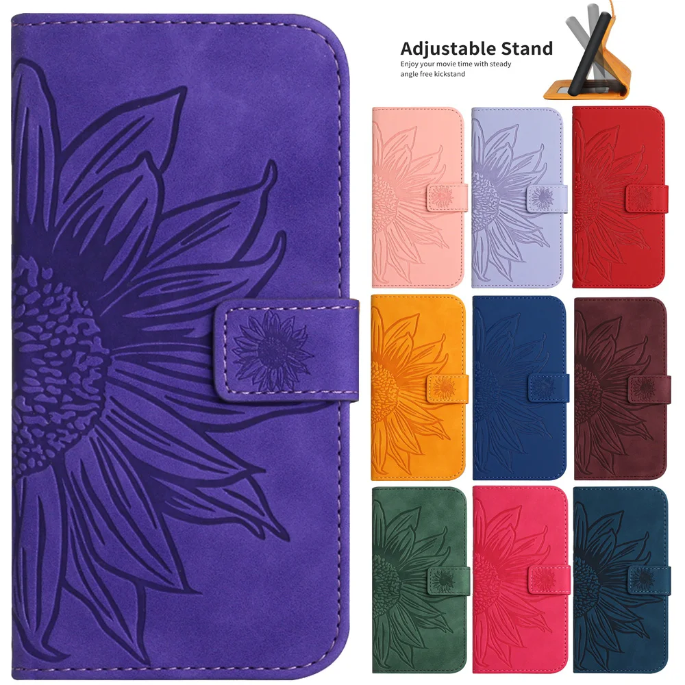 

Wallet Phone Book Case for Nokia C3 C20 C30 C10 G300 G50 5G C01 Plus C1 2nd Edition Cases 3D Sunflower Flip Leather Back Cover