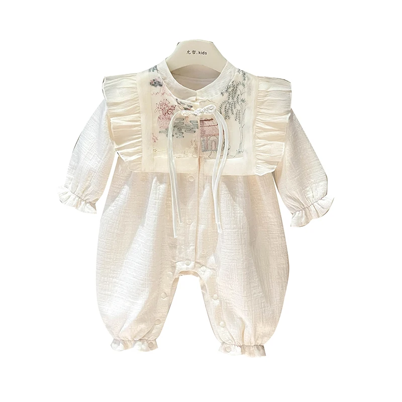 Комбинезон для новорожденных новинка 2024 осенняя одежда новый китайский