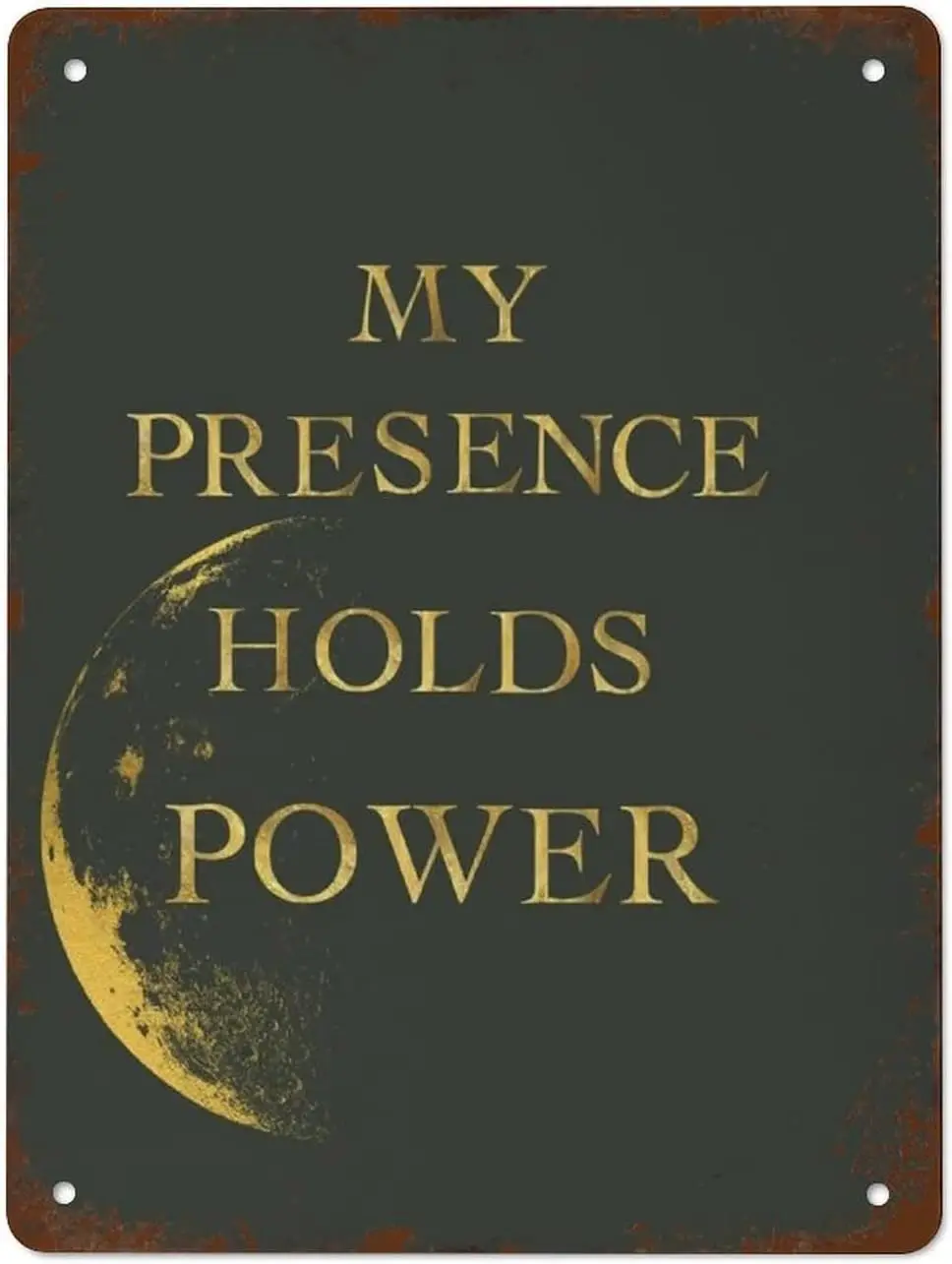 

Funny Vintage Tin Metal Sign My Presence Holds Power Affirmations Self Love Unique Gift 16x12 Inch Suitable for Home
