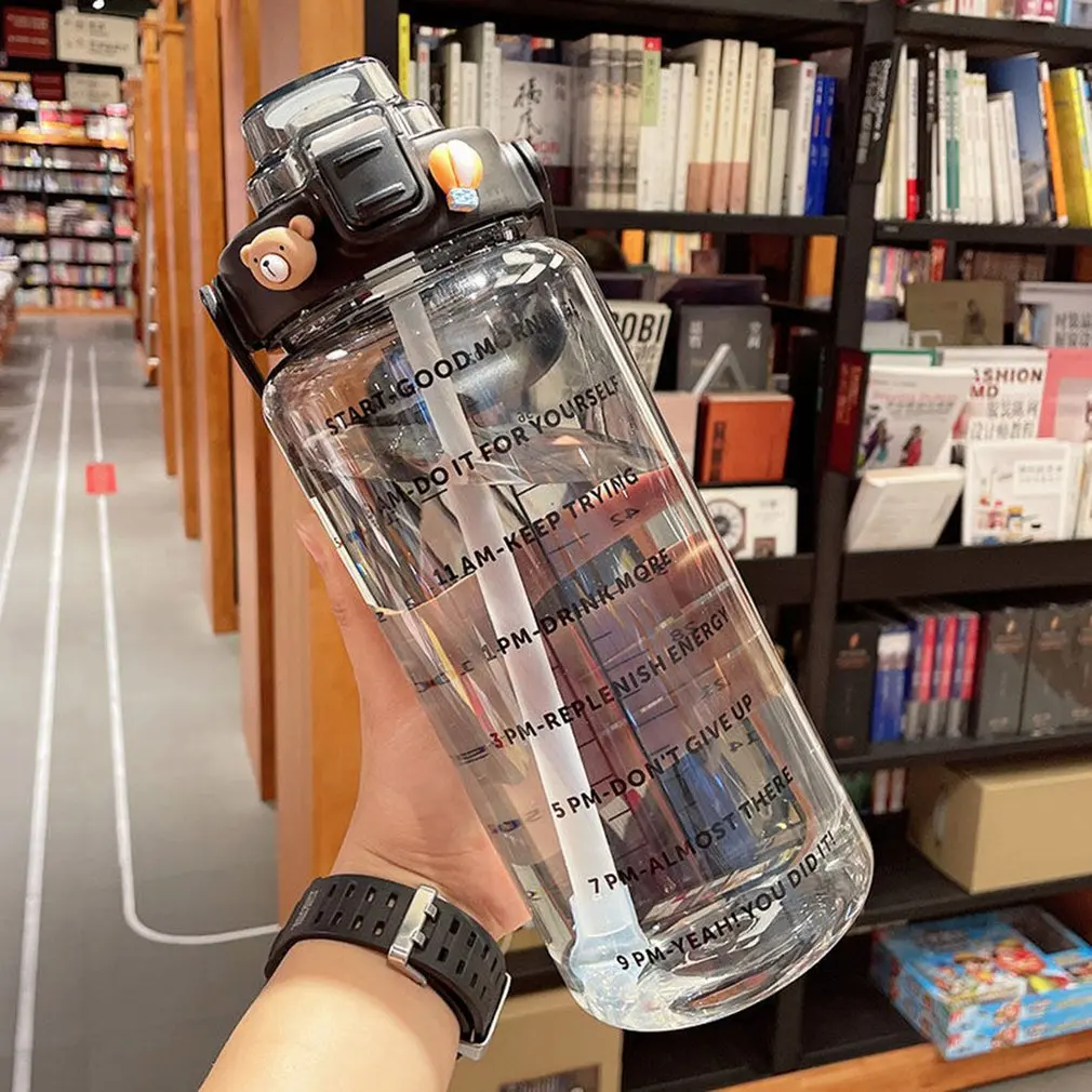 2000ml/3000ml Large Capacity Water Bottle Portable BPA Free Transparent Sports Camping Outdoor for Outdoor 2L With Bounce Cover