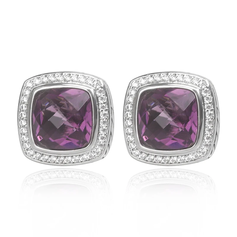 

Нефритовый ангел, 11 мм, искусственная фиолетовая фотография, классические большие женские серьги, ювелирные изделия