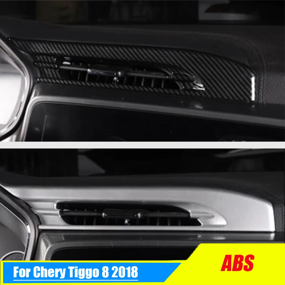 

For Chery Tiggo 8 2018 Accessories ABS Carbon/Matte Car middle air outlet Decoration Panel Frame Cover Trim