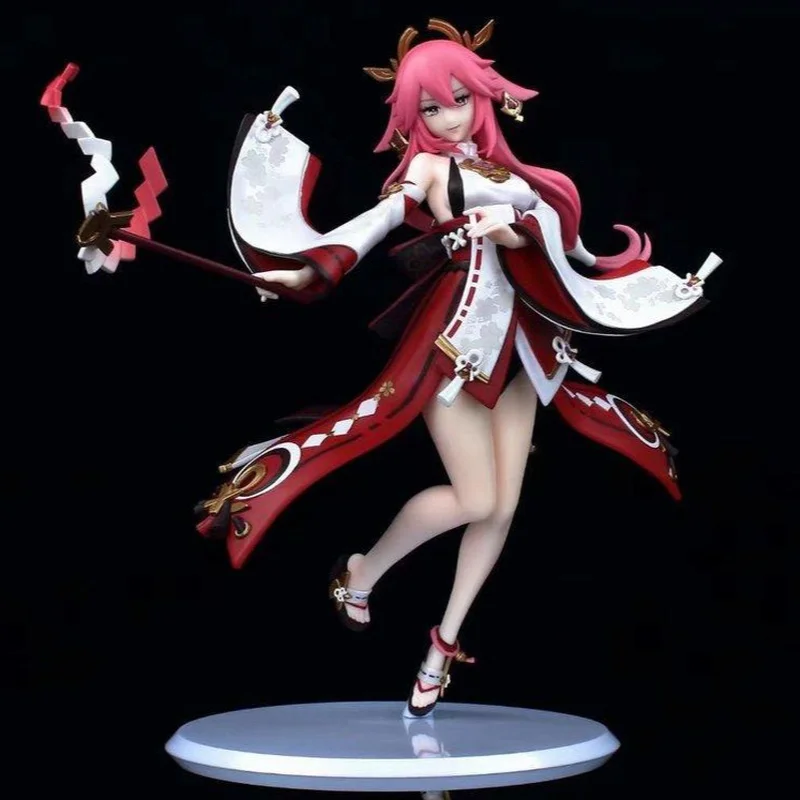 

25cm New Anime Genshin Impact Action Figures Yae Miko Hand-made Model Birthday Gifts Toys Accessories Animation Game Periphery