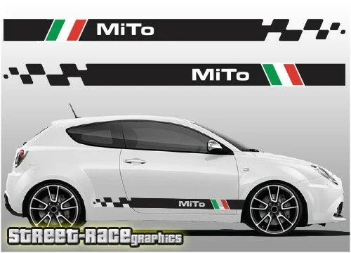 

For x2 Alfa Romeo Mito 003 racing stripes graphics stickers decals Italian Flag