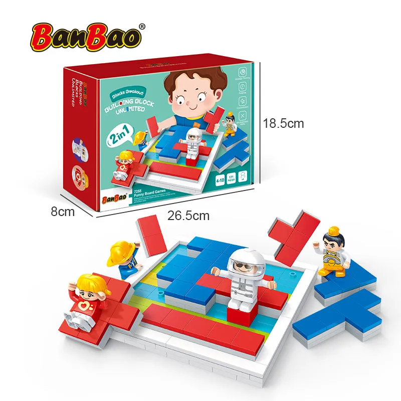 BanBao 7255 city DIY Tetris board game Educational Bricks Building Blocks Toys For Children gifts play With friends