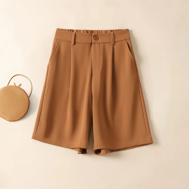 

Hot sale skirt,2023 White Suit Shorts Women High Waist Oversized Women's Summer Shorts Button Pockets Straight Shorts Ladies Kne