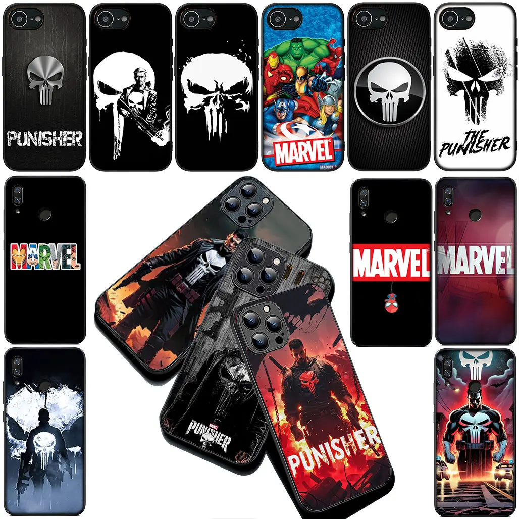 Фото Чехол-накладка с постером и изображением Черепа Punisher Marvel для Apple iPhone 16, 14, 15 Plus, 11 Pro Max, 16E ProMax, 15Plus, 15+, 16+ №1
